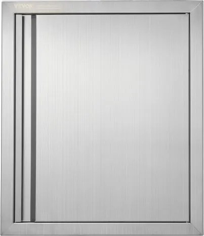 VEVOR Grilltoegangsdeur, 457 x 533 mm, enkele buitenkeukendeur, vlak gemonteerde roestvrijstalen deur, verticale wanddeur met intrekbare handgreep, voor grill-eiland, grillstation, buitenkast