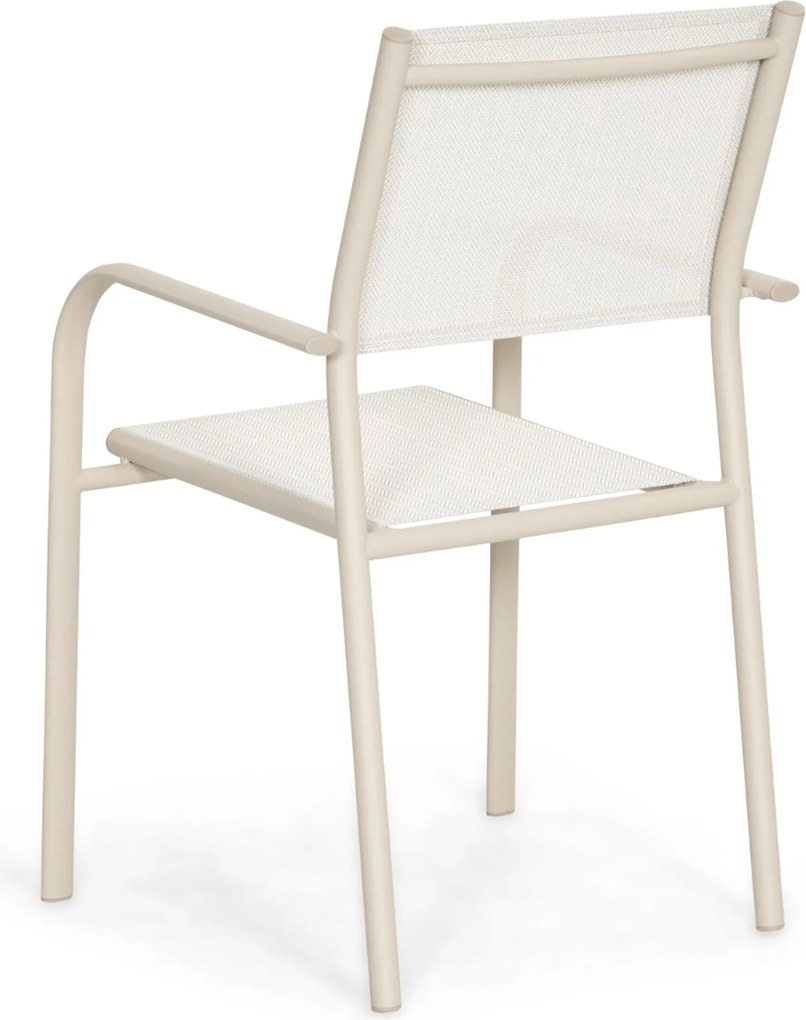 Tuinstoel stapelbaar Aluminium Zand/Beige Presto Brentino