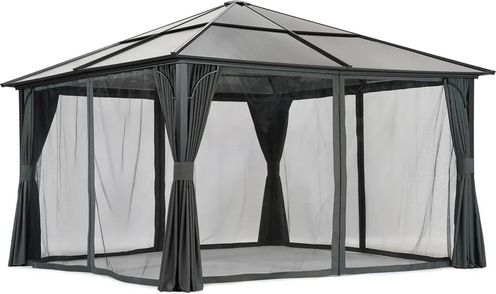 Modern tuinhuisje Santiago Premium 4x4m Tuinpunt antraciet