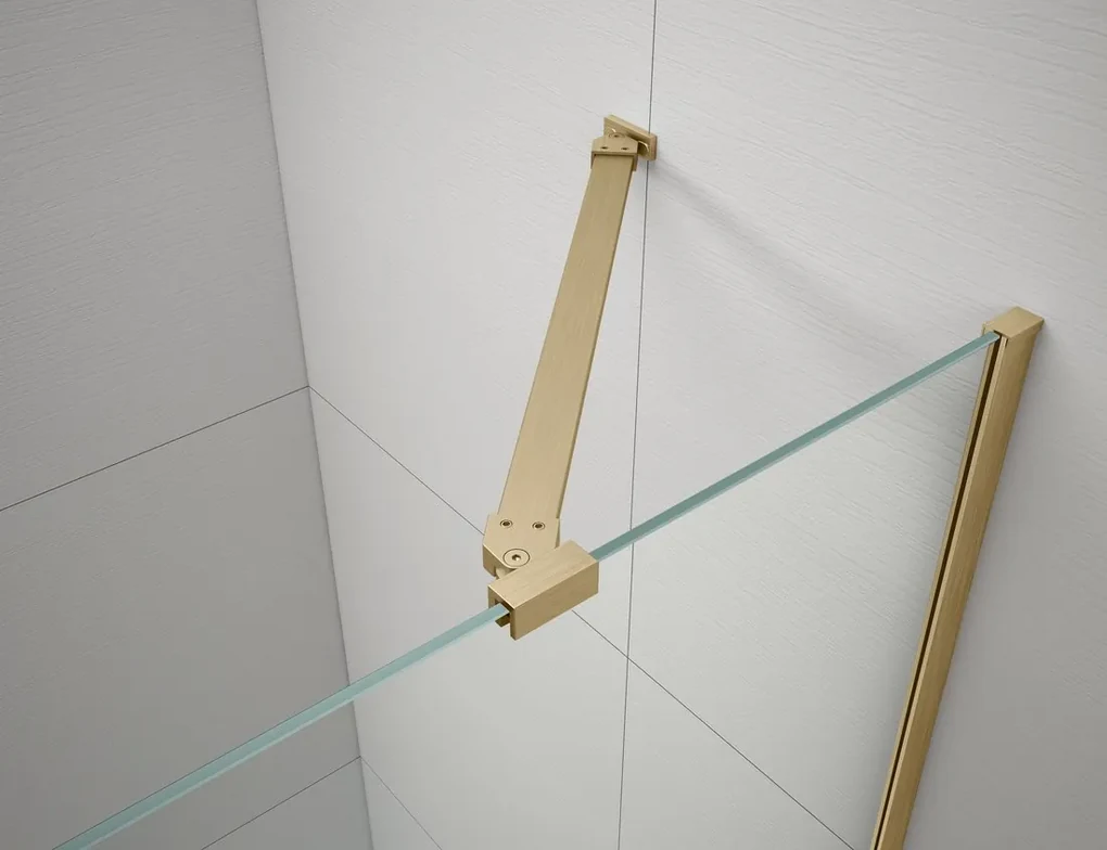 Gelco Trinity douchedeur 80cm links met helder glas goud