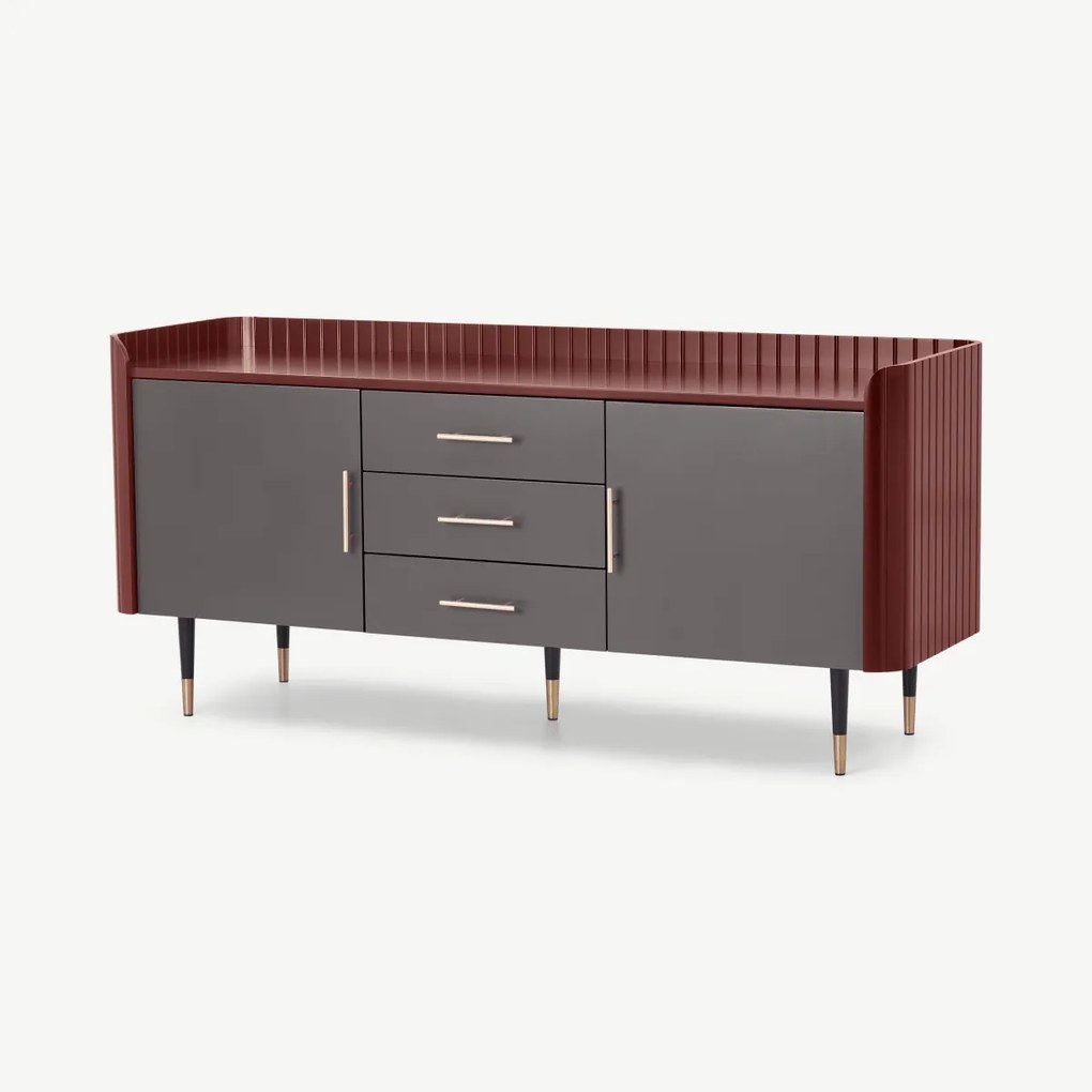 Lali groot dressor, middengrijs en mahonierood