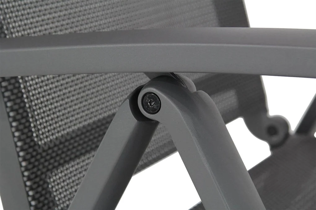 Tuinset Ronde Tuintafel 4 personen 125 cm Aluminium/Textileen /Aluminium/textileen Grijs Presto Vasto/Ancona