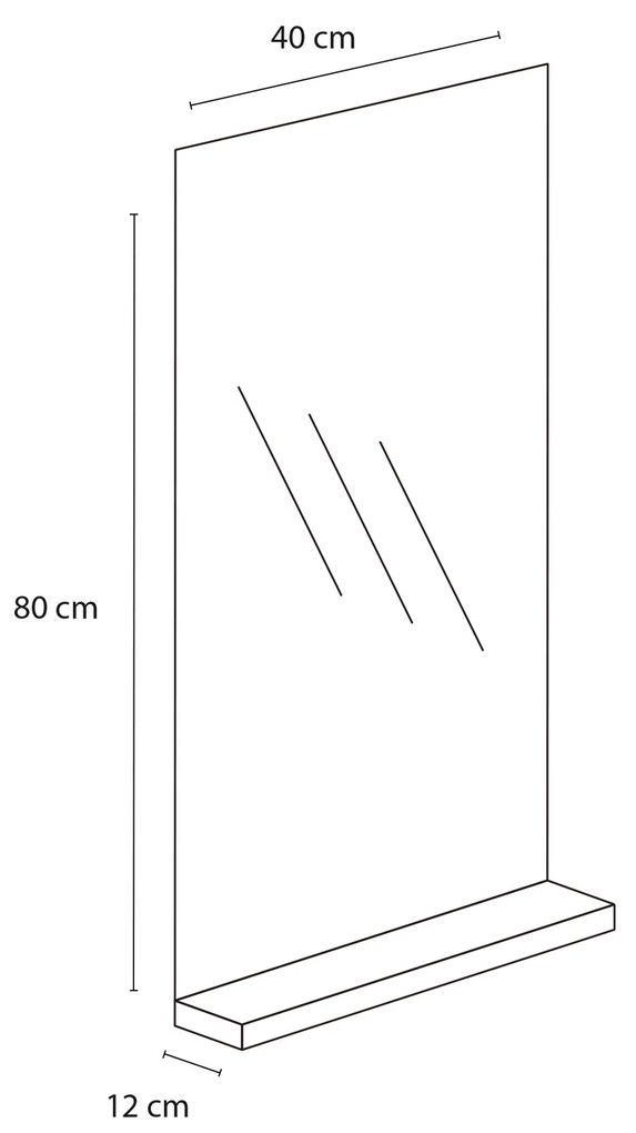 Differnz Tight spiegel met planchet 40x80cm wit