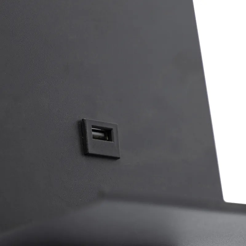 Moderne wandlamp zwart met USB en flexarm - Flero