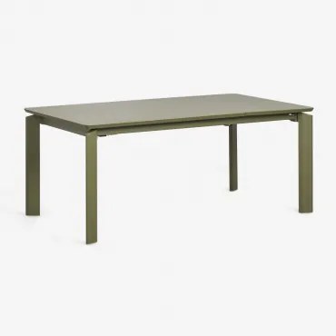 Rectangulaire Uitschuifbare Aluminium Eettafel Milenca 180-240-300x100 Cm Groen – Intens Olijf - Sklum