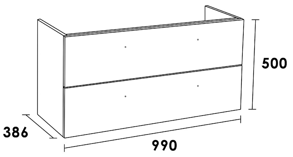 Sanituba EX SMALL onderkast 100cm legno viola