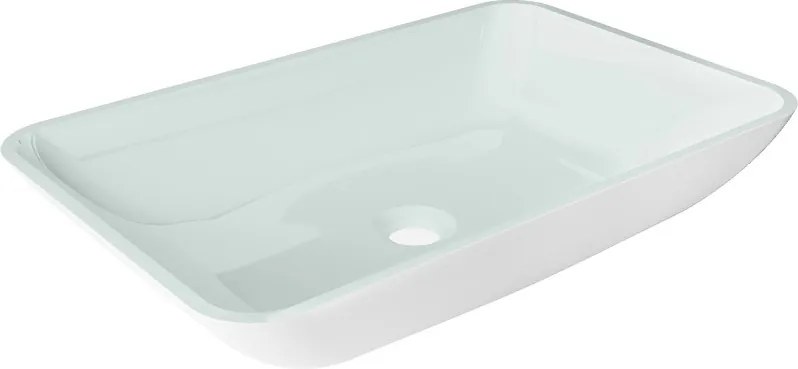 Mexen Megan glazen opbouw wastafel 56 x 36 cm, wit - 24135630