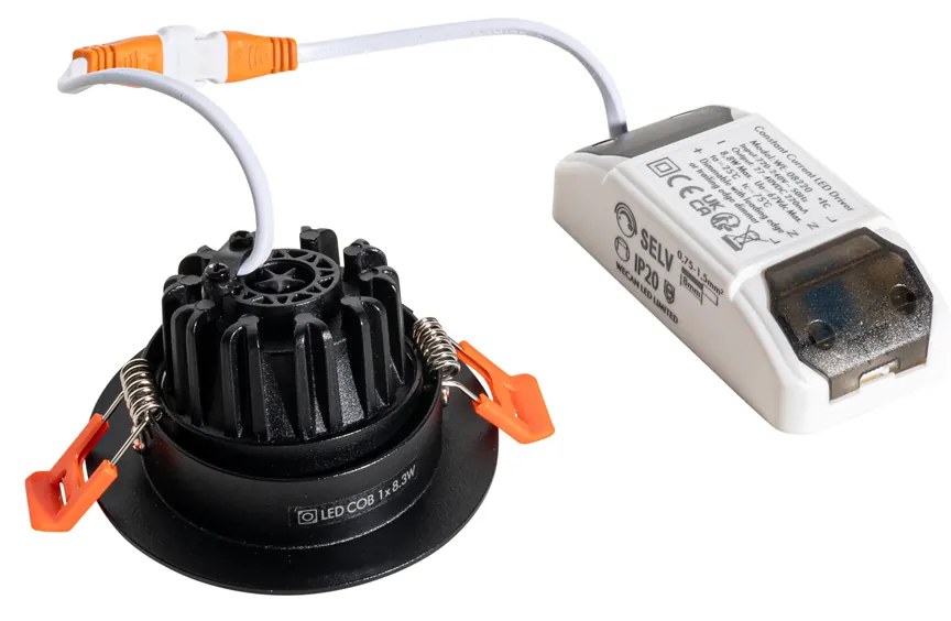 Inbouwspot zwart 6,8cm incl. LED 750 lm dimbaar IP65 - Gaius