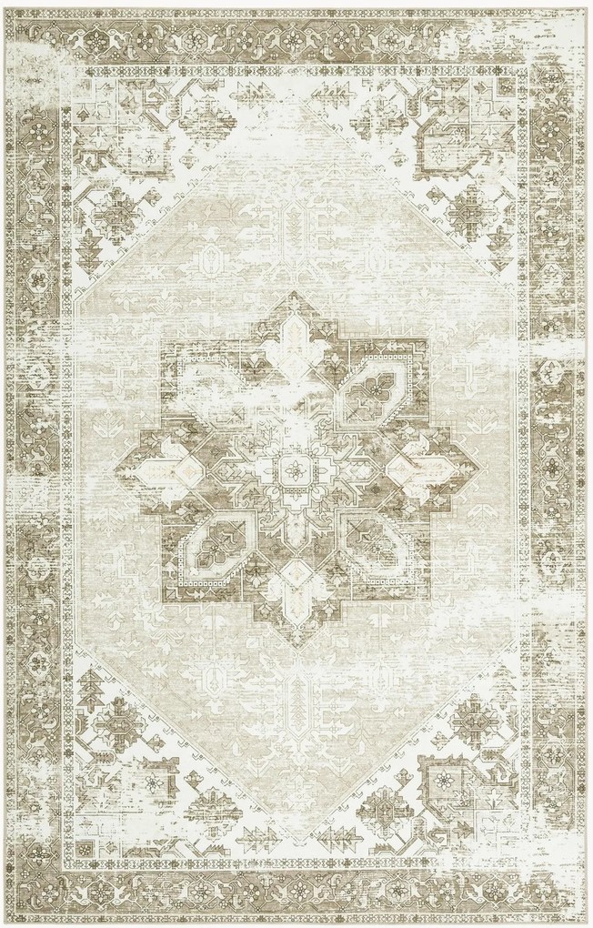 Handgeweven wasbaar laagpolig vloerkleed Kushim