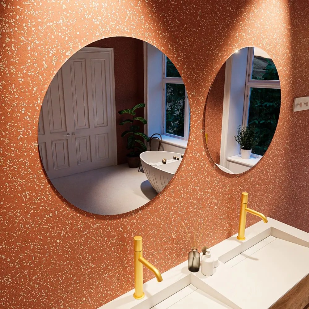 Mondiaz Spot spiegel rond Ø70cm met planchet talc