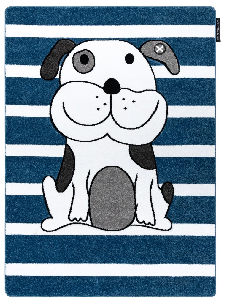 Tapijt PETIT PUPPY HOND HONDJE blauw