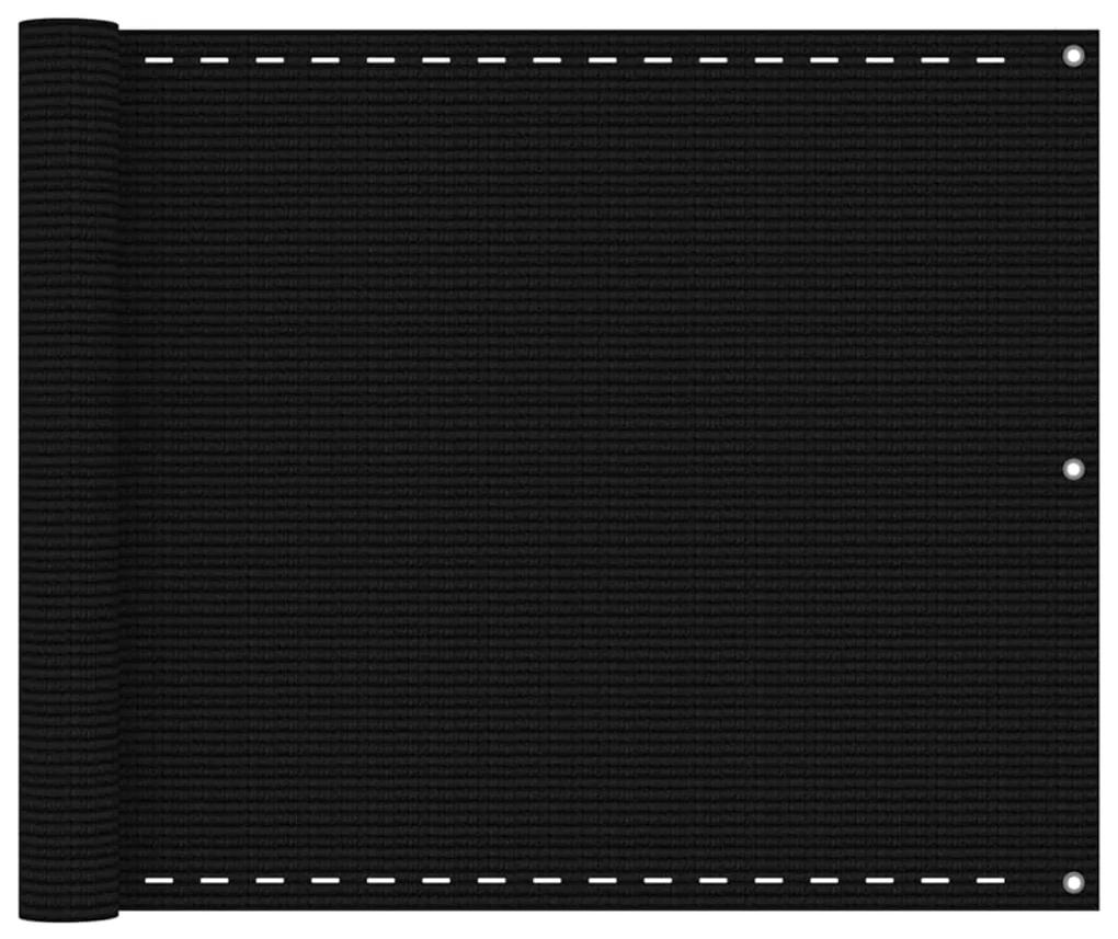 vidaXL Balkonscherm 75x400 cm HDPE zwart