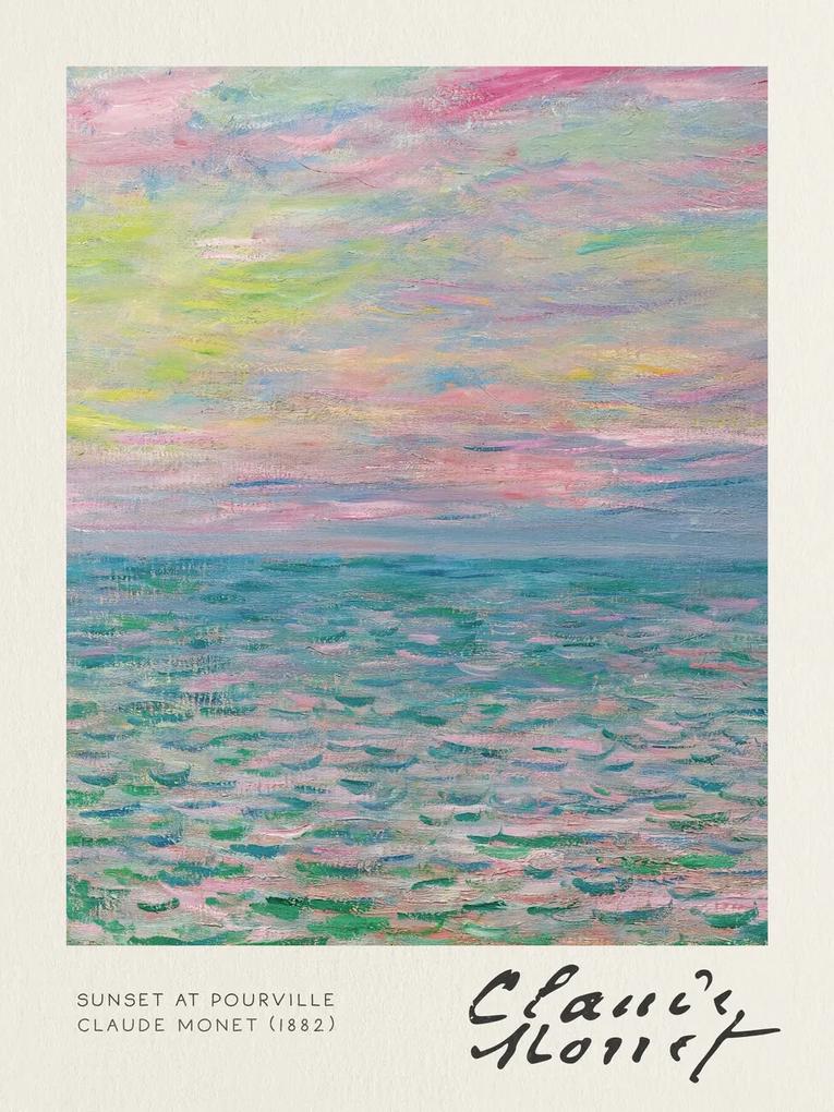 Kunstdruk Sunset at Pourville - Claude Monet, (30 x 40 cm)
