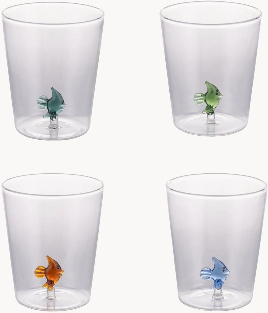 Glazen tumblers Fish, 4-delig