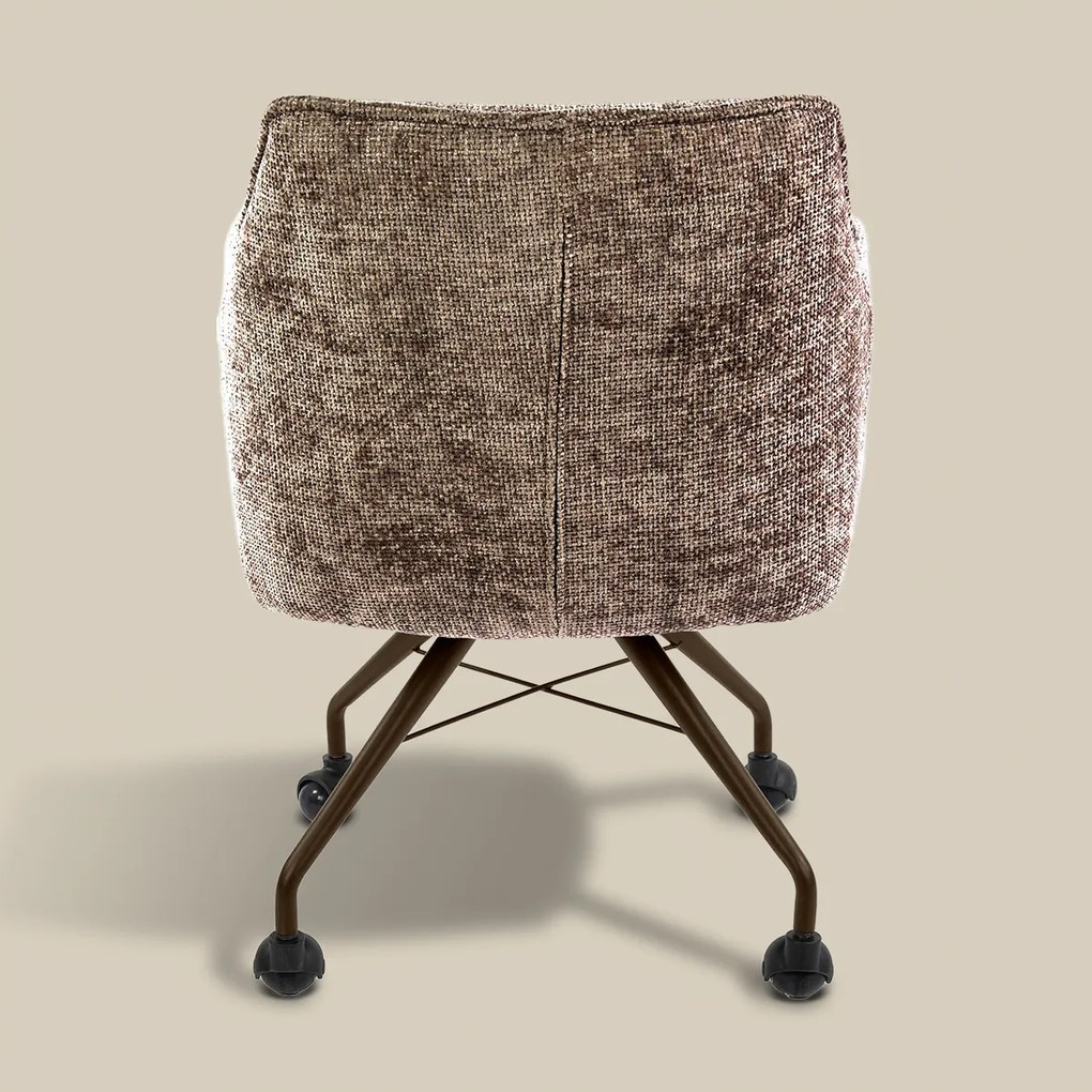 Raster Armstoel Met Wieltjes Bruin