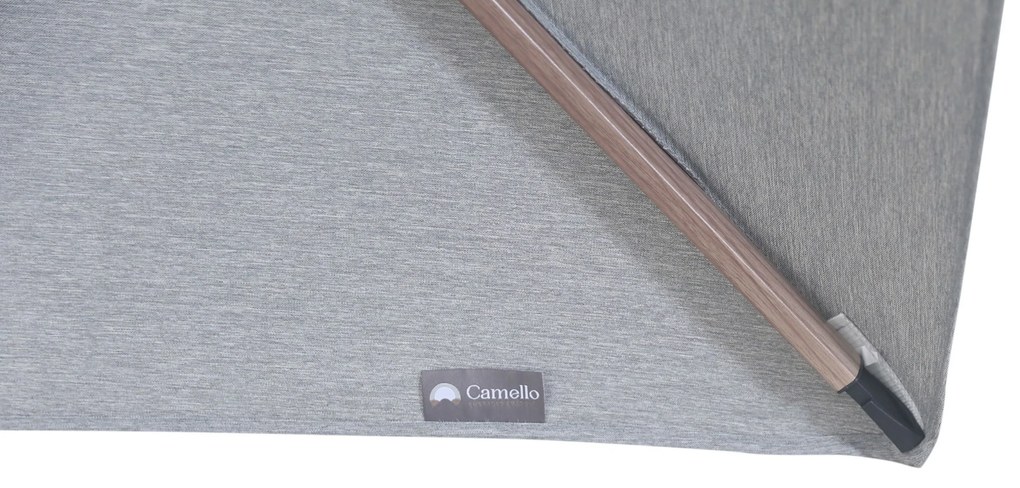 Zweefparasol 3x3m S2 Excellent (excl. voet) Grijs-antraciet Camello Luna