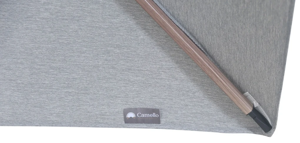 Zweefparasol 3x3m S2 Excellent (incl. voet + hoes) Grijs-antraciet Camello Luna