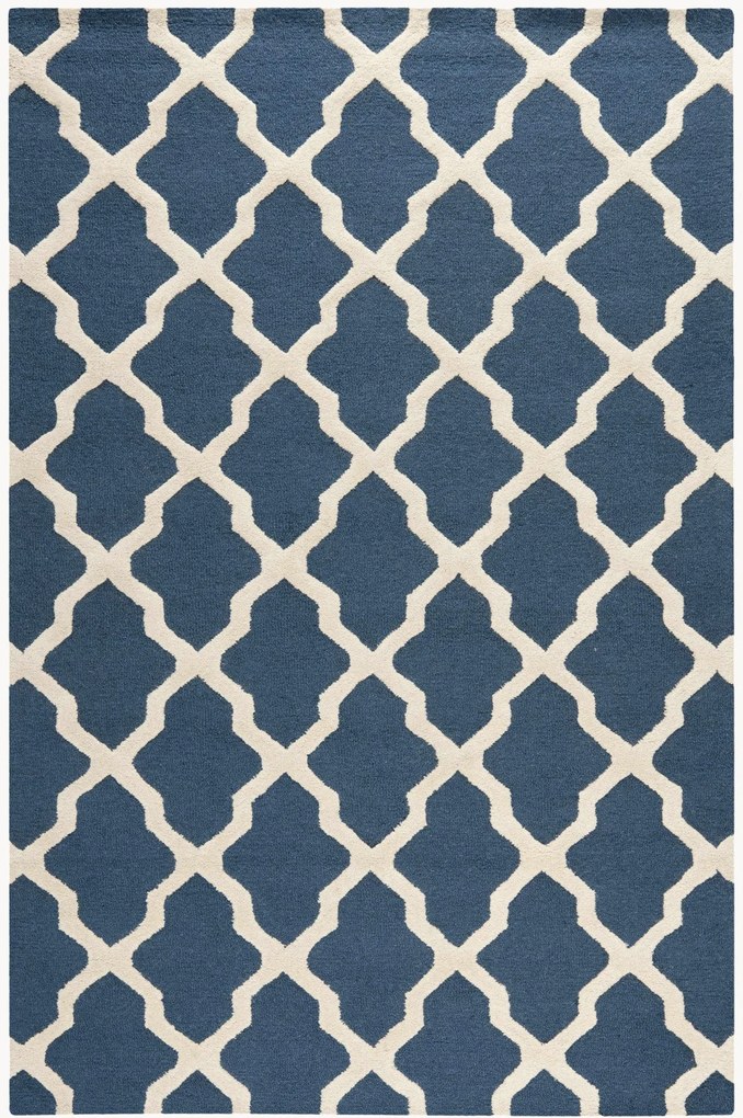 Handgetuft laagpolig wollen vloerkleed Ava