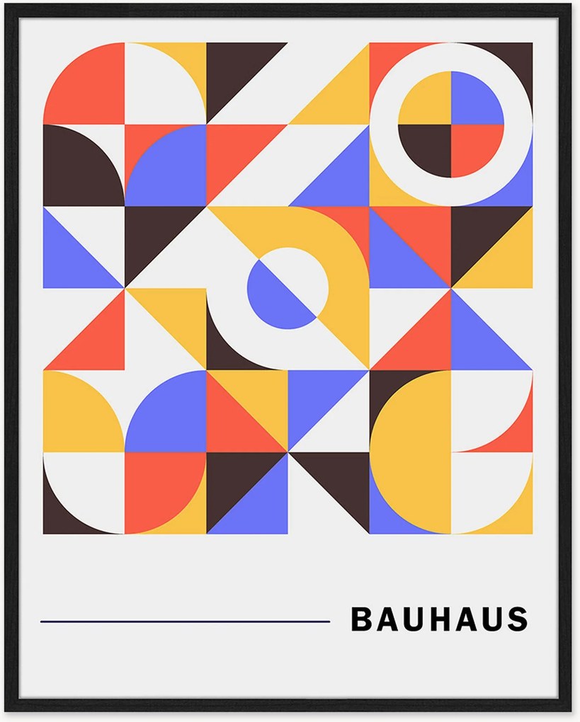 Ingelijste digitale print Retro Moderns Bauhaus Poster