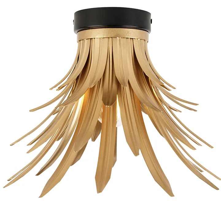 Art Deco plafondlamp goud met zwart - Wesley Art Deco E27 rond Binnenverlichting Lamp