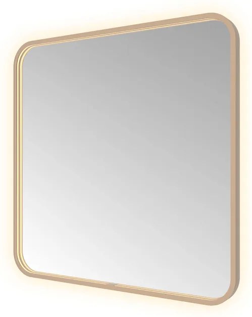 Hotbath &MORE Spiegel direct en indirect LED spiegelverwarming color changing dimbaar met afstandsbediening Geborsteld koper PVD SSQ80BCP