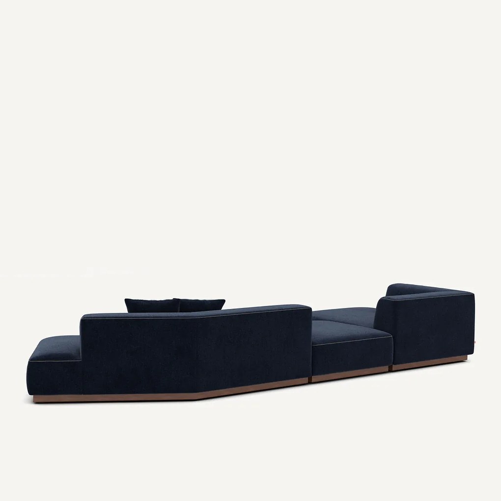 Open hoekbank links XL in chenille fluweel, JACOPO