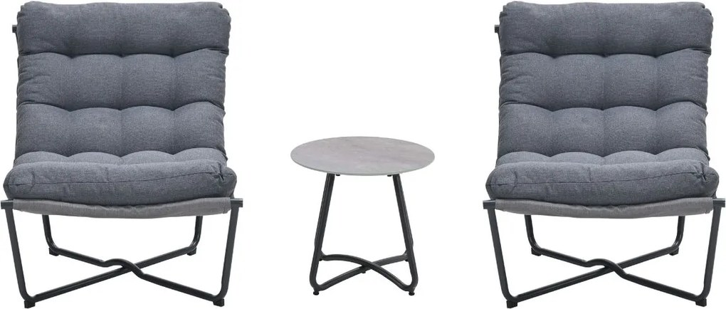 Garden Impressions Zensa loungeset 3-delig - donker grijs
