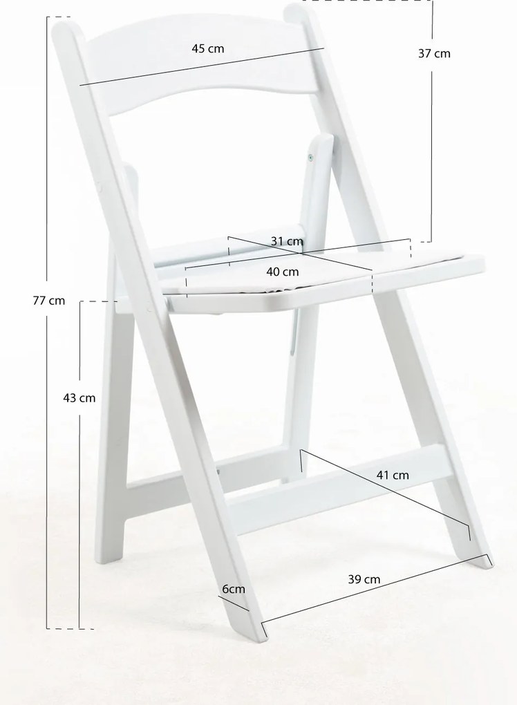 Pak 4 opvouwbare Gala stoelen met kussen met houteffect