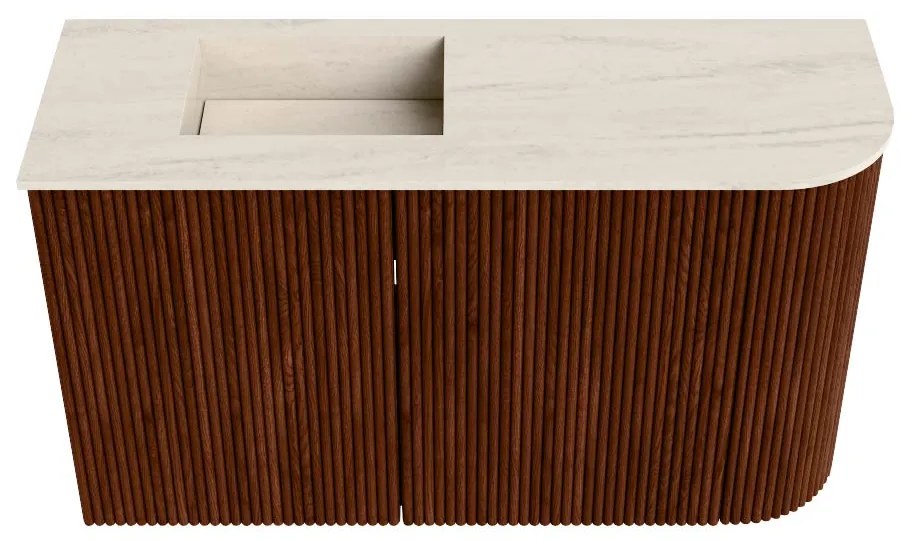Mondiaz Joya DLux 70cm toiletmeubel ronding rechts ruby met wastafel faye links zonder kraangat meli