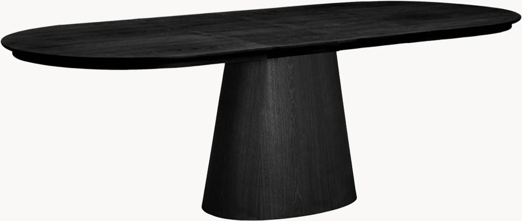 Ovale uitschuifbare eettafel Rauma van hout, 160 - 240 x 100 cm
