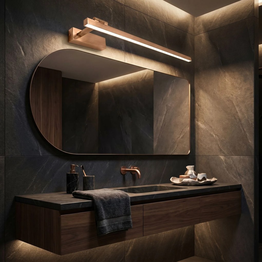 Badkamer LED-wandlamp SWE039-1W 80cm BRUSH COPPER