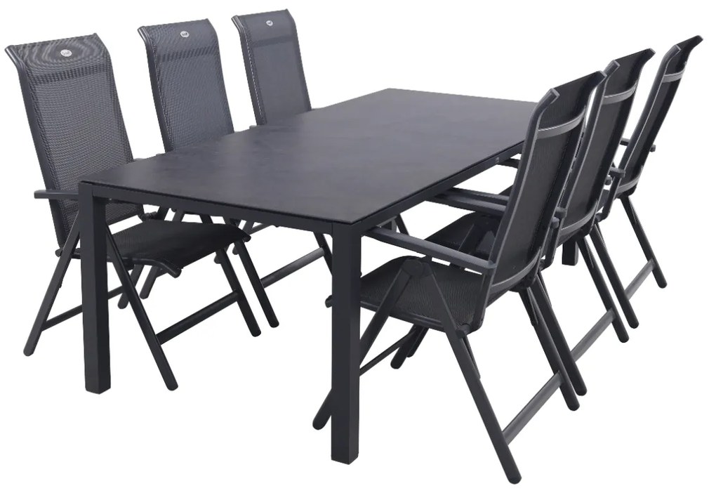 Hartman Milaan/Chaneo verstelbare tuinset - 220x100 cm. - 7-delig