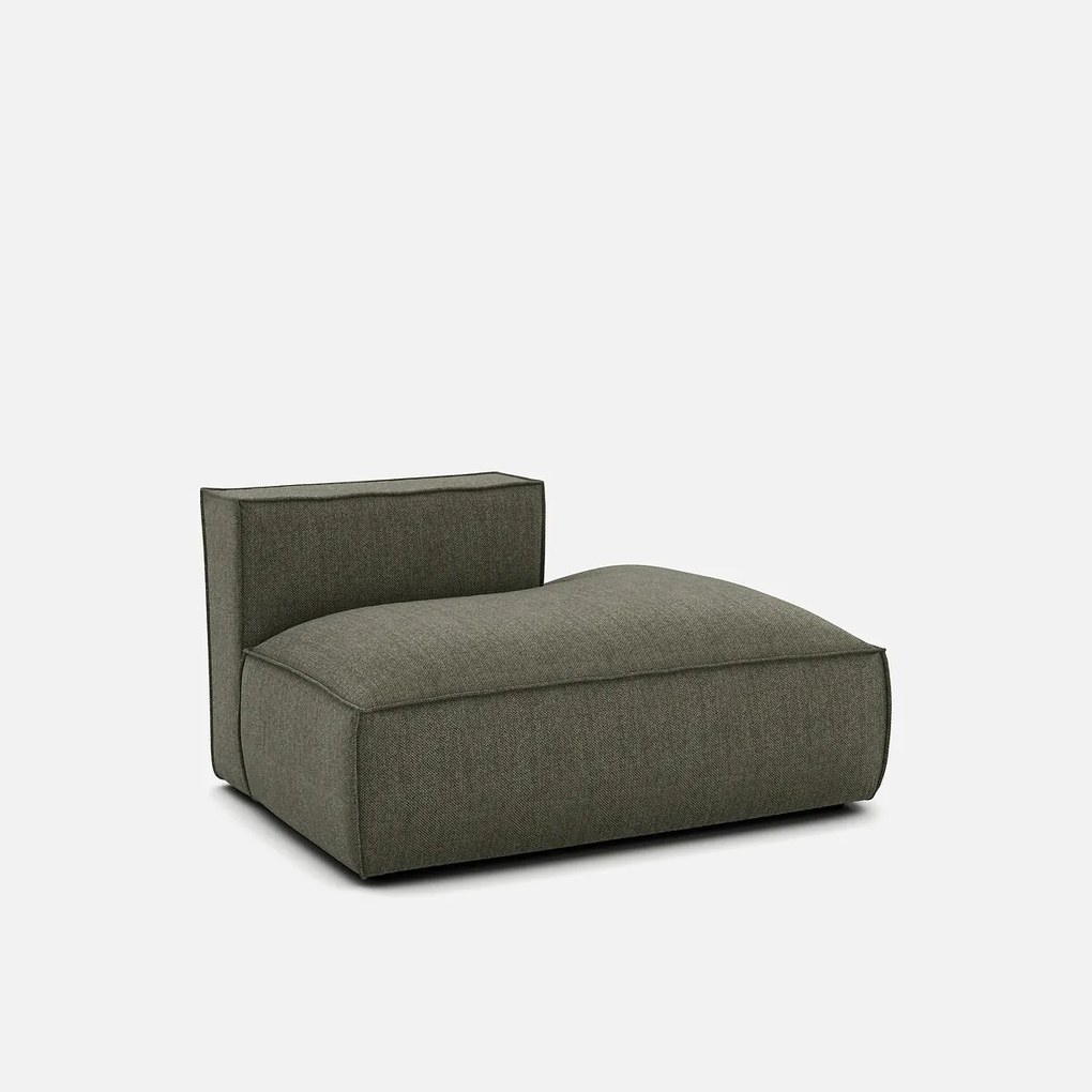 Rechts chaise longue-element voor modulaire bank, in structuurstof, Seven