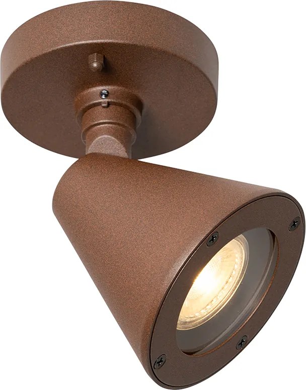 Moderne buiten wandlamp roestbruin IP44 verstelbaar - Ciara