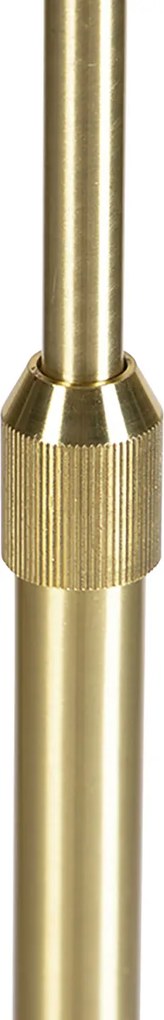 Vloerlamp verstelbaar goud met kap lichtbruin 50 cm - Parte