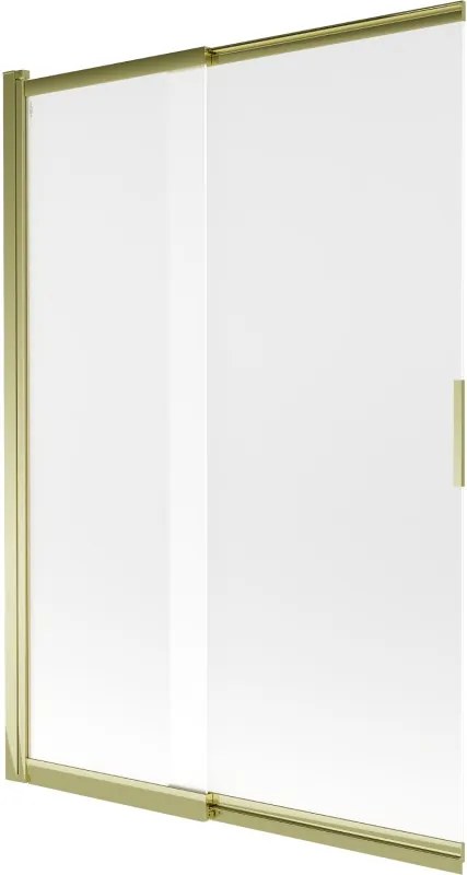 Mexen Fox 2-delige schuifbare badwand 120 x 150 cm, matglas, goud - 891-120-002-50-30