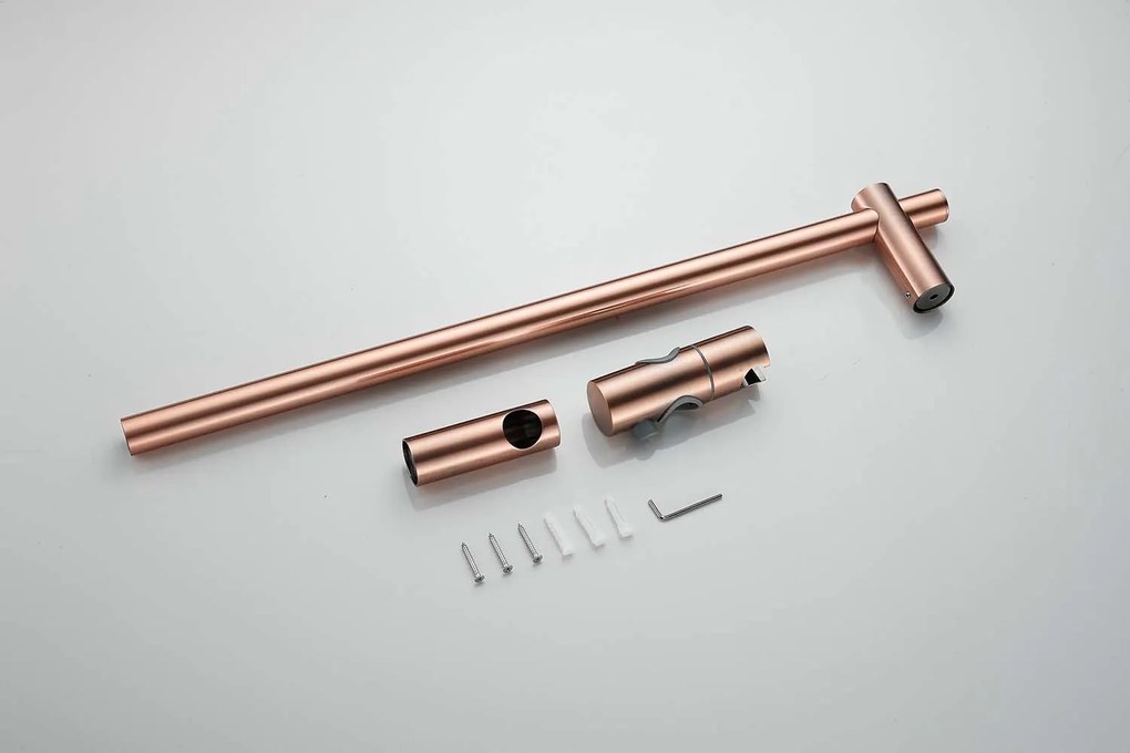 Saniclear Copper glijstangset met 2 standen handdouche geborsteld koper