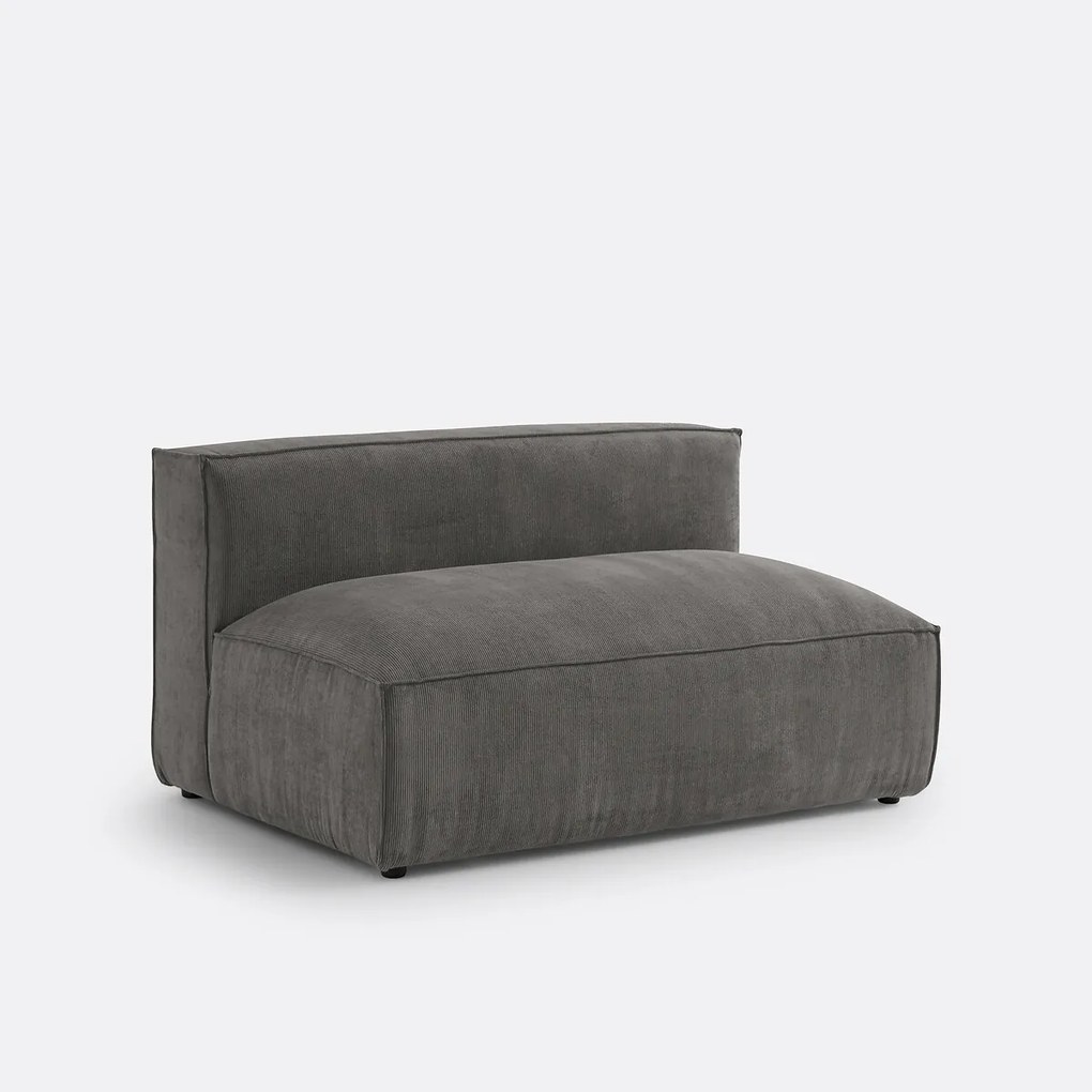 Element voor modulaire bank, 2-zit, in ribfluweel, Seven