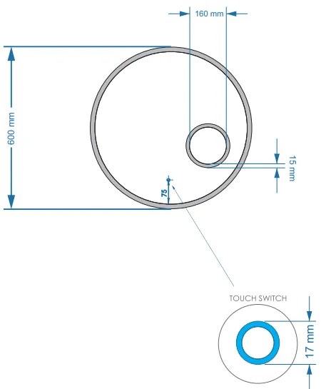 Gliss Design Sol ronde spiegel met LED-verlichting 60cm