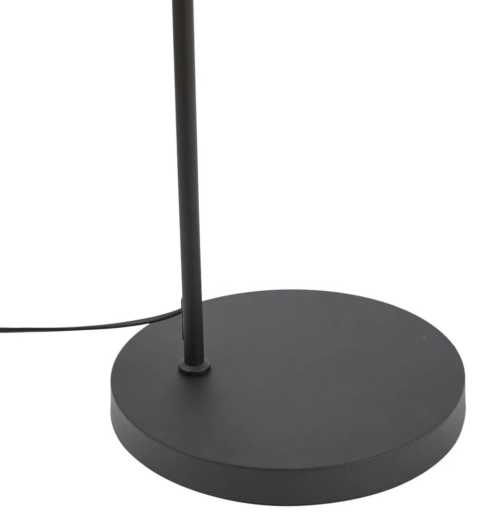 Moderne vloerlamp zwart met ronde tafel - Ostrich