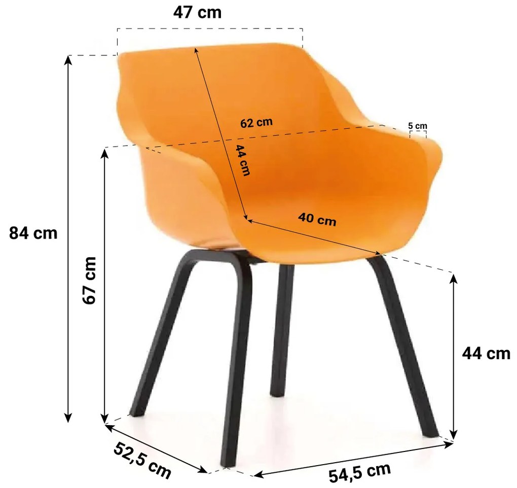 Tuinstoel Kunststof Oranje Hartman Sophie Element  oranje - met gratis zitkussen