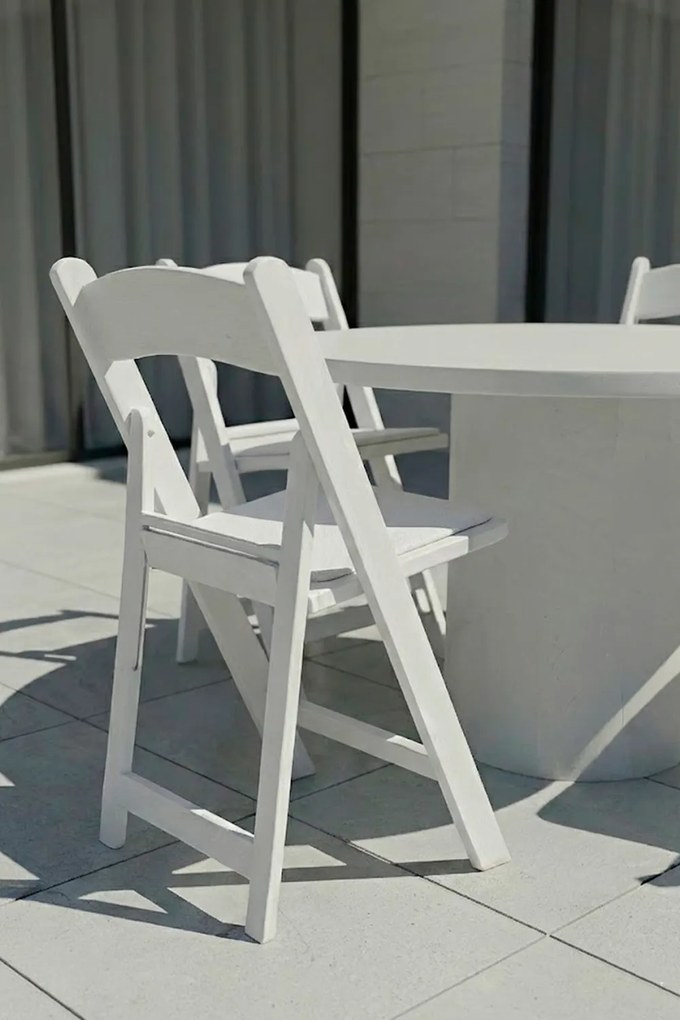 Pak 4 opvouwbare Gala stoelen met kussen met houteffect