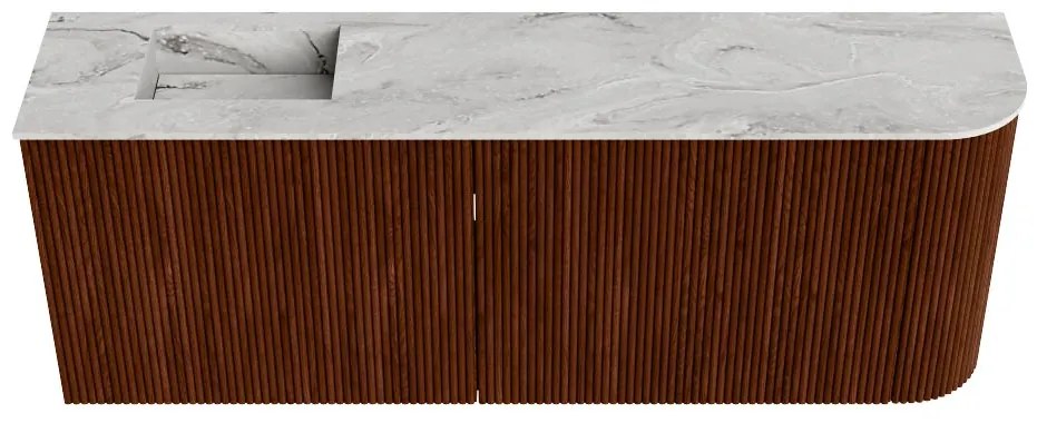 Mondiaz Joya DLux 110cm toiletmeubel ronding rechts ruby met wastafel faye links zonder kraangat glace