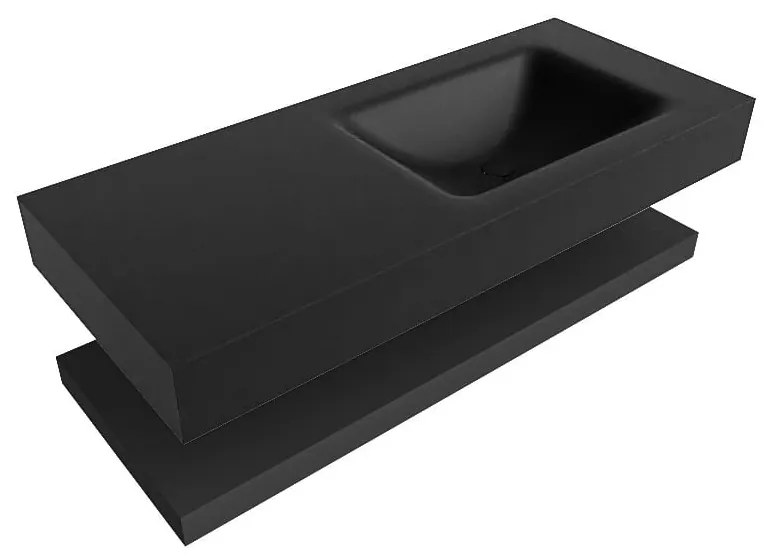 Zaro Alan badmeubel 110cm met planchet urban en vrijhangende wastafel cloud rechts zonder kraangat urban