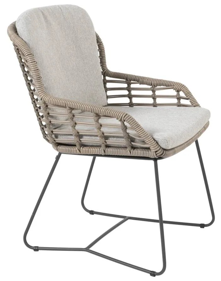 4 Seasons Outdoor Lugano dining set pure met Goa tafel met HPL blad 95 x 95 cm woodlook * Sale * Tuinset antraciet weerbestendig