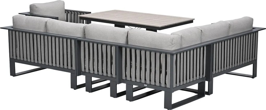 Garden Impressions Gabon - Brugge lounge dining set 6-delig - donker grijs