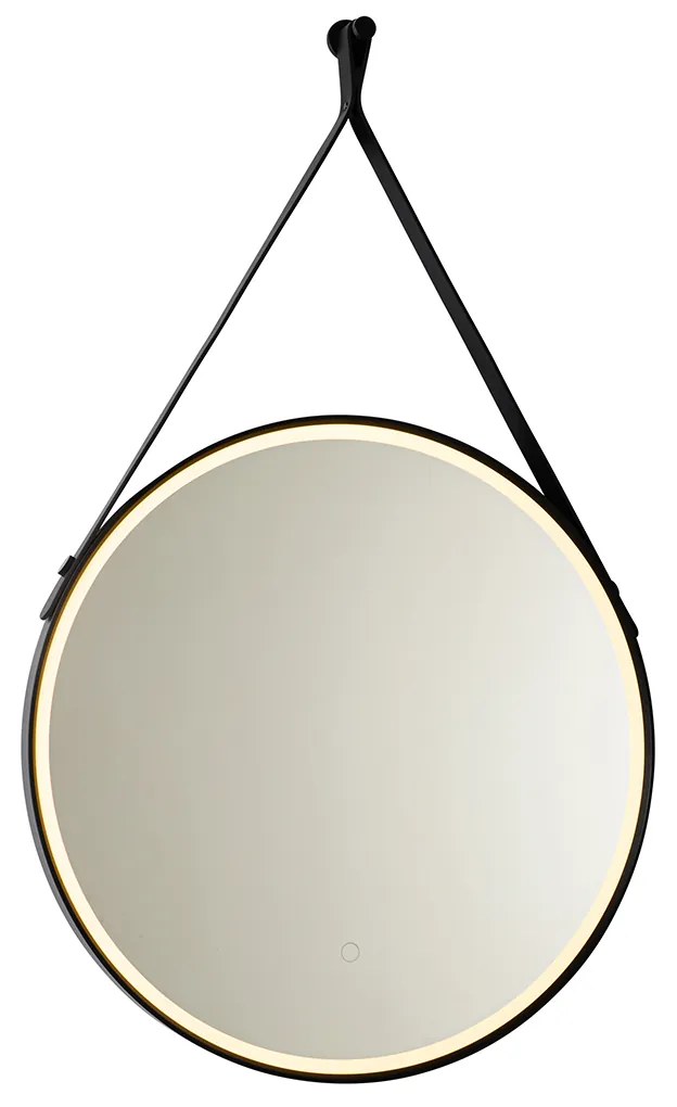 Moderne badkamerspiegel zwart incl. LED en touch dimmer - Pien