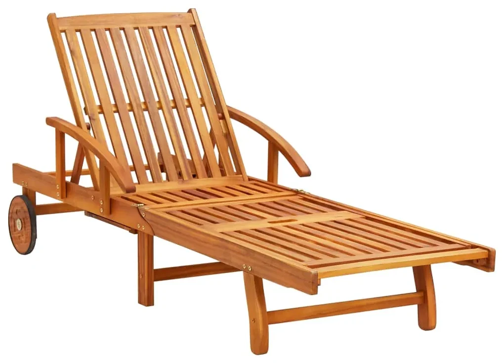 vidaXL Ligstoelen 2 st met kussens massief acaciahout