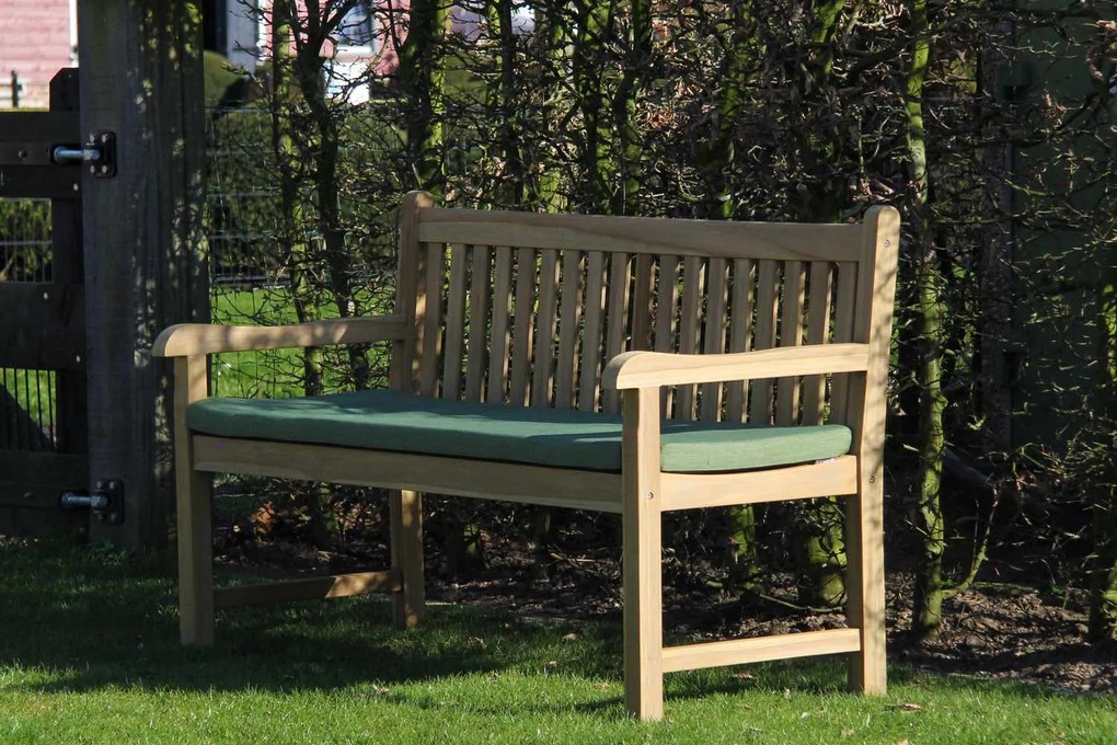 Tuinbank  teak 120 cm incl. kussen antraciet Teak Old teak greywash Garden Collections Preston  incl. kussen antraciet