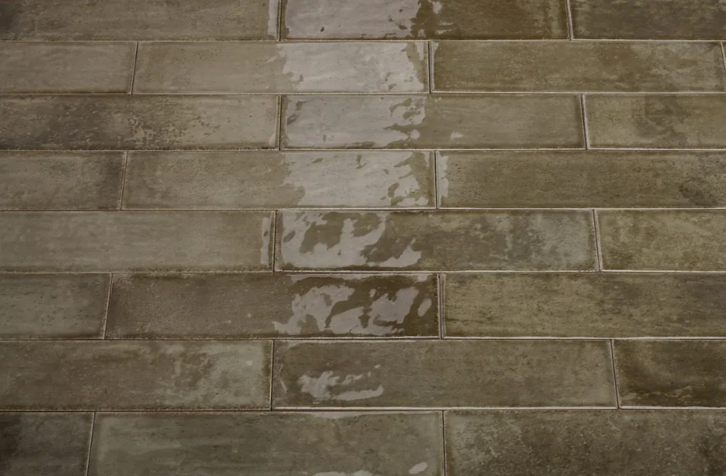 DTG Brunei tegelstroken 6.5x25cm bruin groen